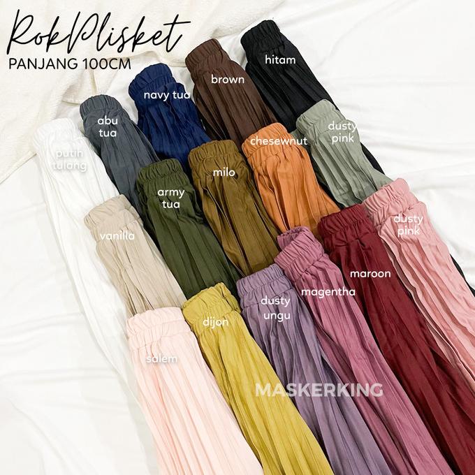 ROK PLISKET 100 CM / ROK PLISKET PANJANG / ROK REMPEL / ROK LIPET _Termurah?Promo