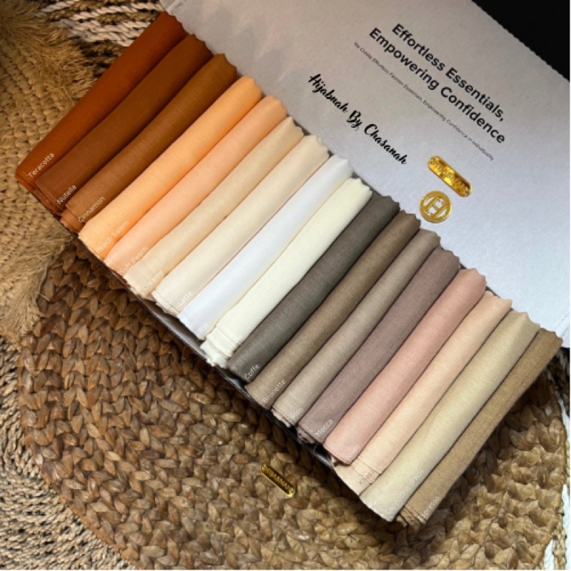 Hijab Voal Cotton (JAHIT TEPI KEMASAN BOX &amp; LABEL GOLD) Premium Hijabnah