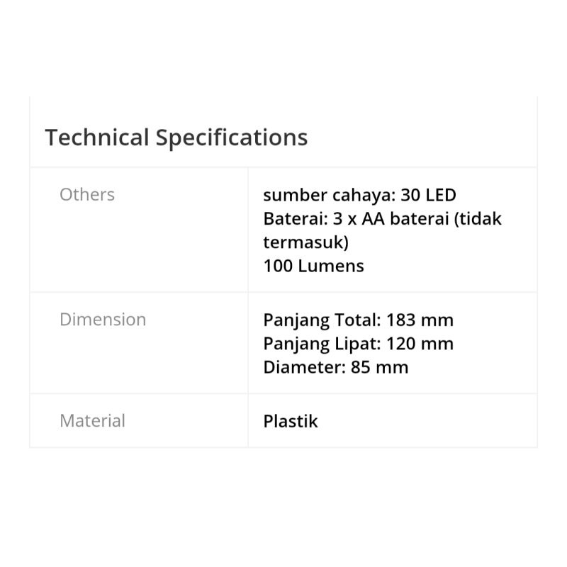 lampu lentera camping dan tenda dengan 30 led