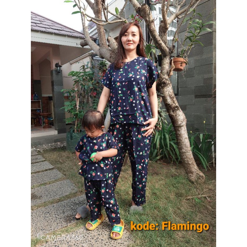 COUPLE BABIDOLL SETELAN PANJANG MOM &amp; KIDS BAHAN RAYON BALI BUKAN SANTUNG