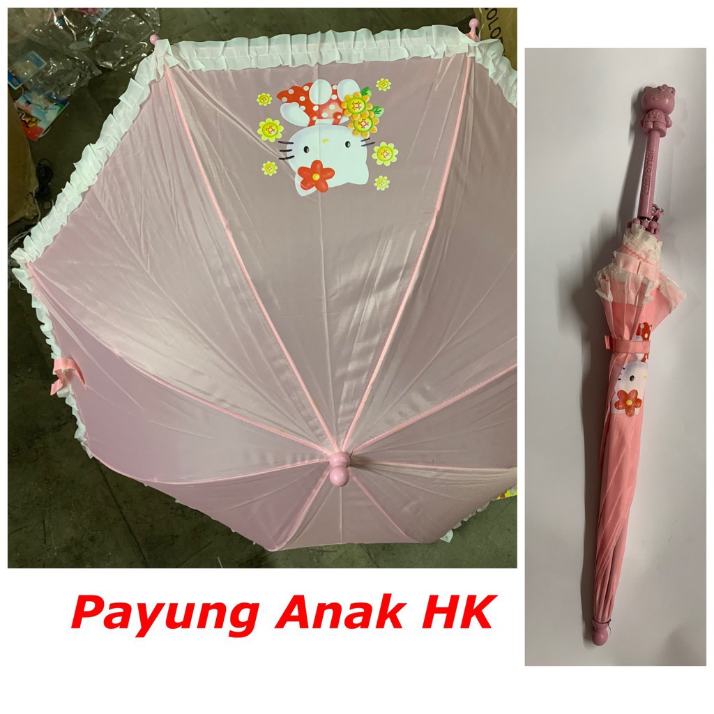 Barnik CRAZY SALE 99 Payung Tongkat Anak Hello Kitty PINK