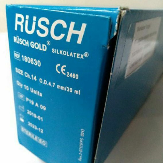 SELANG URIN 2WAY SIZE 14 GOLD | RUSCH | SELANG KATETER SILIKON LATEX