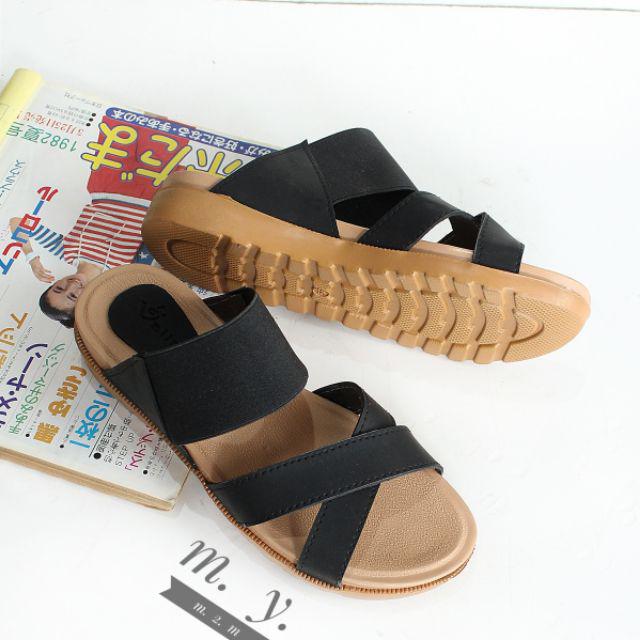 Mym2m Virasina Sandal Wanita Sandal Tali Sandal Kokop-Hitam