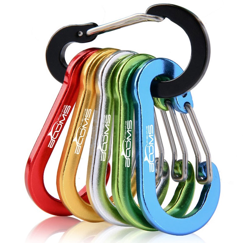 ACOMPS Gantungan Karabiner Aluminium Alloy Snap Clip Lock 6 PCS CC1 MIX COLOR