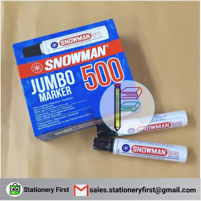 

Tinta Pilot - Label Cetak Harga - Pita Label Printer Casio Spidol Permanen Snowman Jumbo 500 Hitam