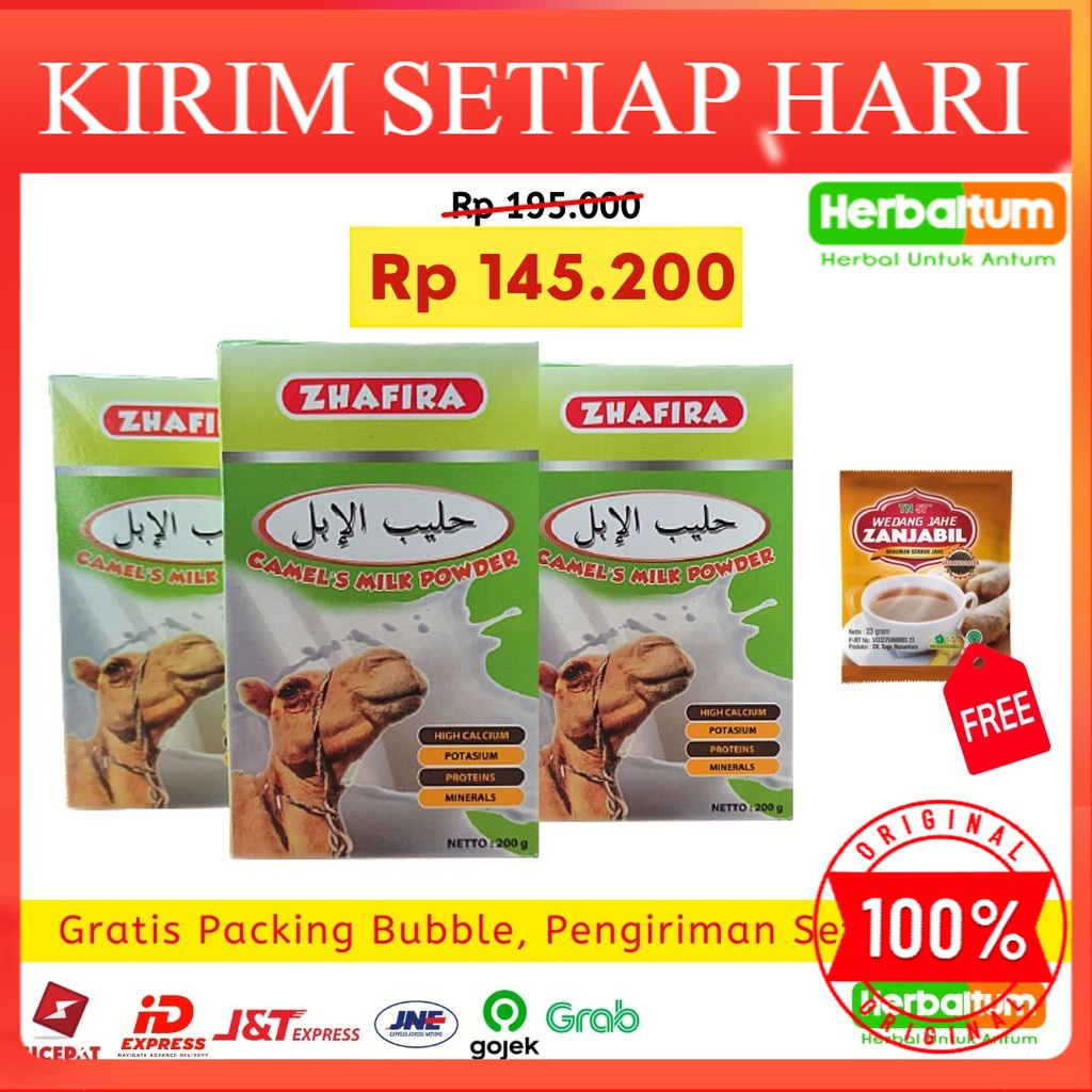

Paket 3 Susu Onta Asli - Susu Onta Zhafira Box 200 Gram