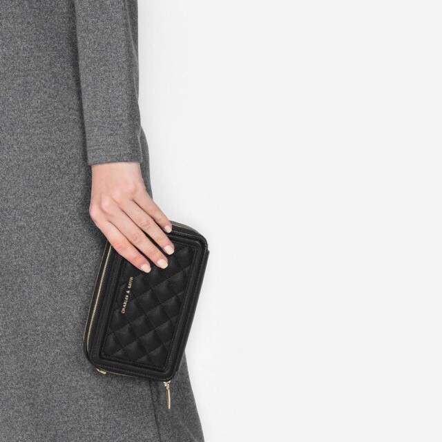 Dompet Charles & Keithh Dompet CK Quilted Long Wallet Clutch Original Dompet Branded