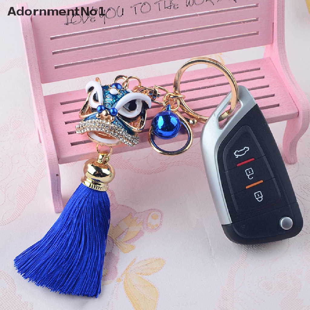 [AdornmentNo1] 1Pc Chinese Festival Lion Dance Car Keychain Crystal Lucky Mascot Key Chain [new]