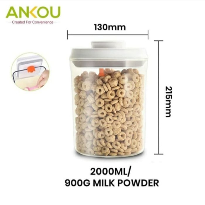 ⚡BERKUALITAS ANKOU Premium Toples Susu Bubuk & Makanan 2.000 ml / Toples Susu ANKOU