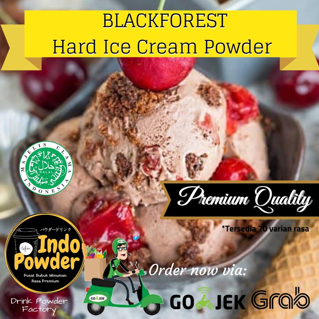 Blackforest HARD ICE CREAM Powder 1Kg - Bubuk Ice Cream Blackforest 1Kg