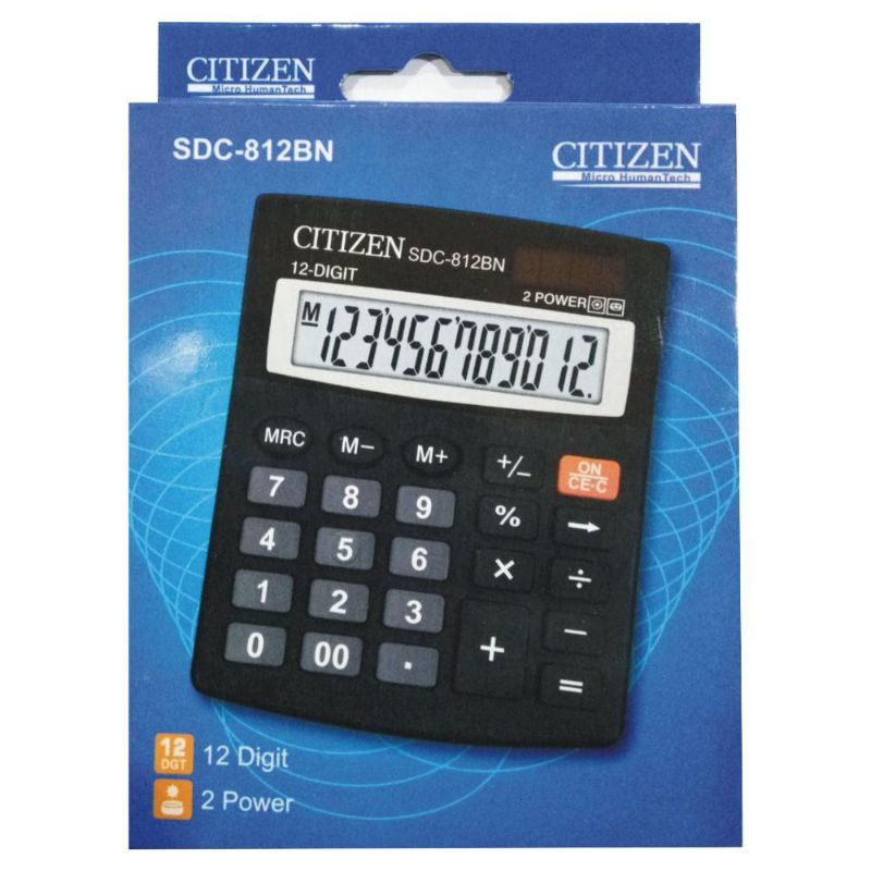 Kalkulator 12 Digit Angka CITIZEN SDC 812 - Calculator Digital Micro Humantech