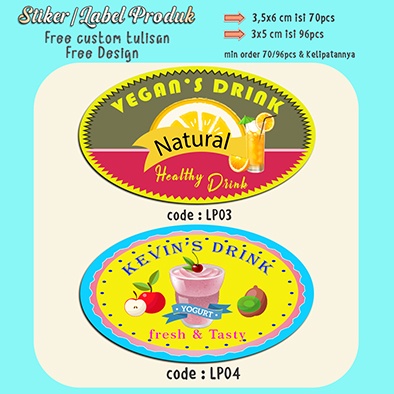 

70pcs 3.5x6cm dan 96pcs uk 5x3!stiker chromo label produk makanan custom design free design sesuai template