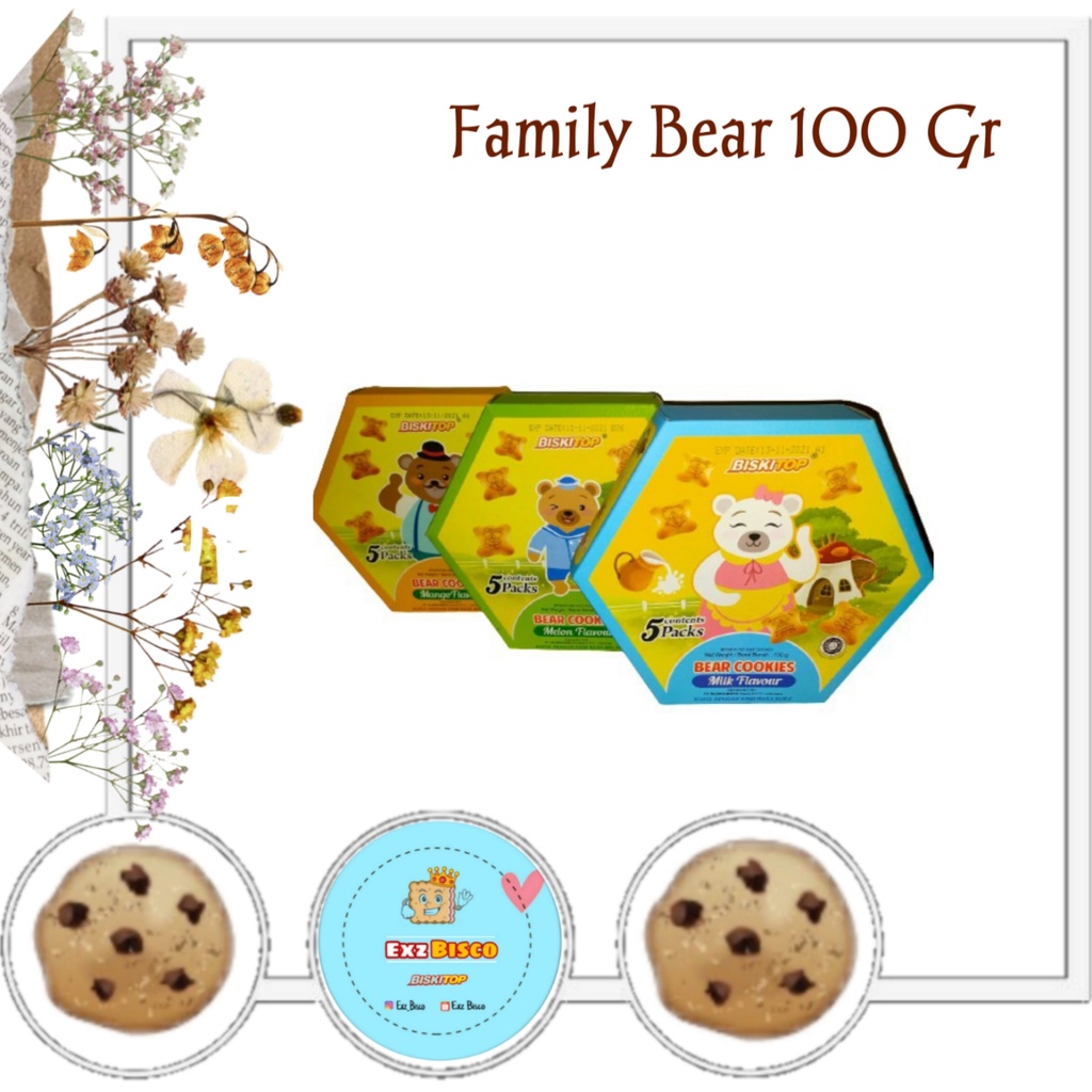 

EXZBISCO - FAMILY BEAR 100Gr banya rasa unik renyah dan lucu biskuit anak dan dewasa Grosir dan Ecer