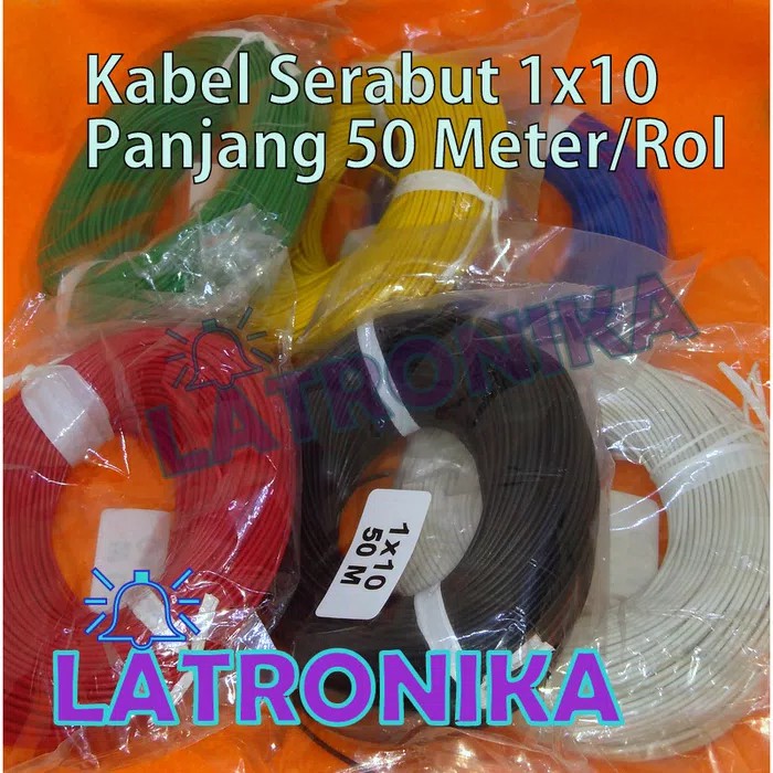 HWM Kabel Serabut kecil 1x10 50 Meter Per Roll 50m Per Rol Kabel Kecil 10 serabut Tembaga Mudah