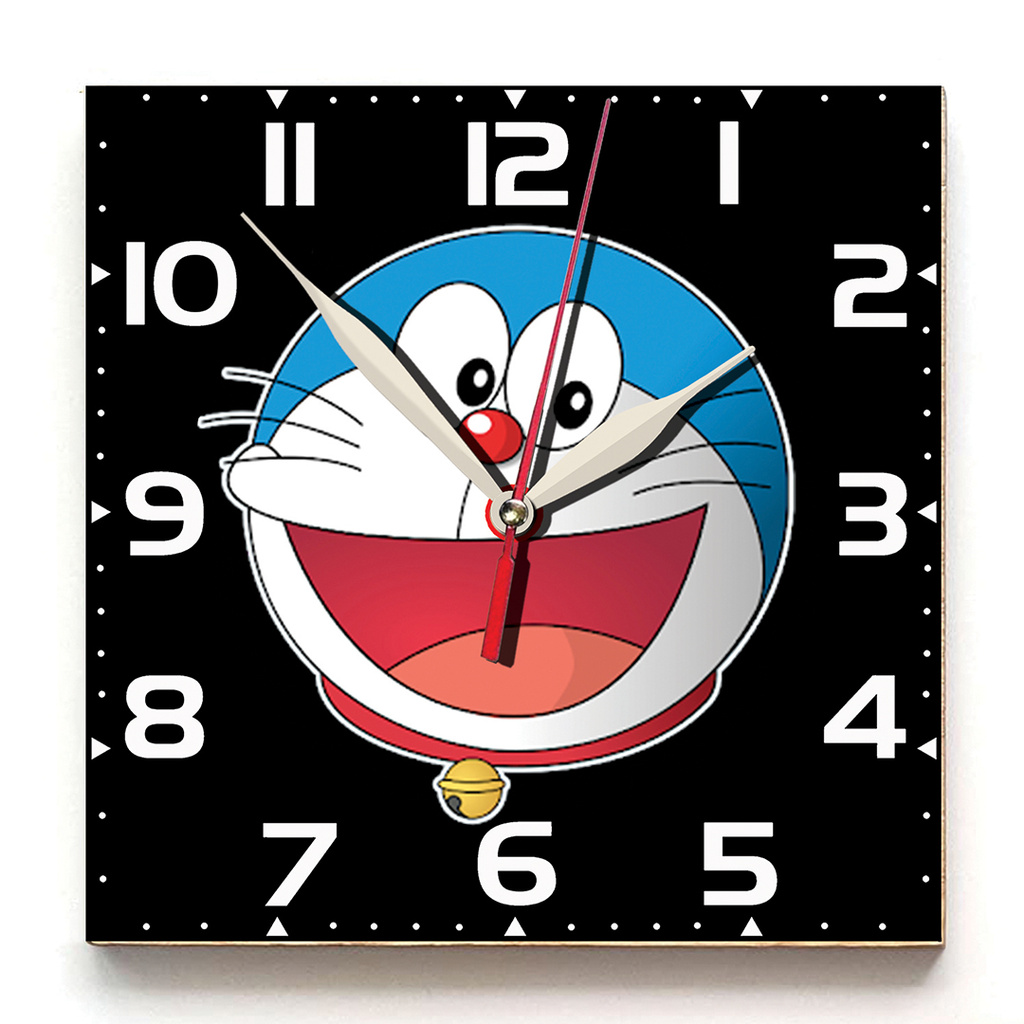 JAM DINDING UNIK KARAKTER DORAEMON 5 . KAYU 30x30