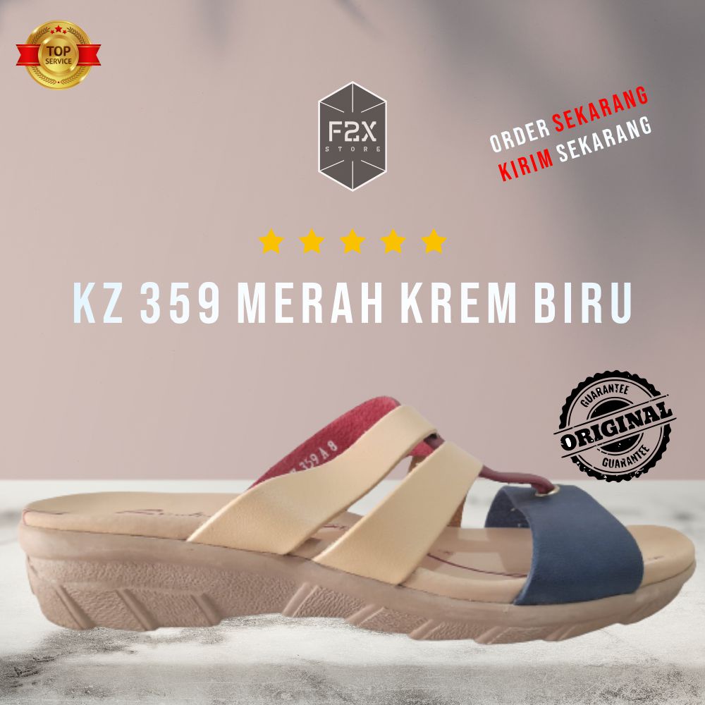 SANDAL WANITA / SENDAL WANITA SLOP FLAT WEDGES TRENDY MURAH RINDI KZ 359 SERIES