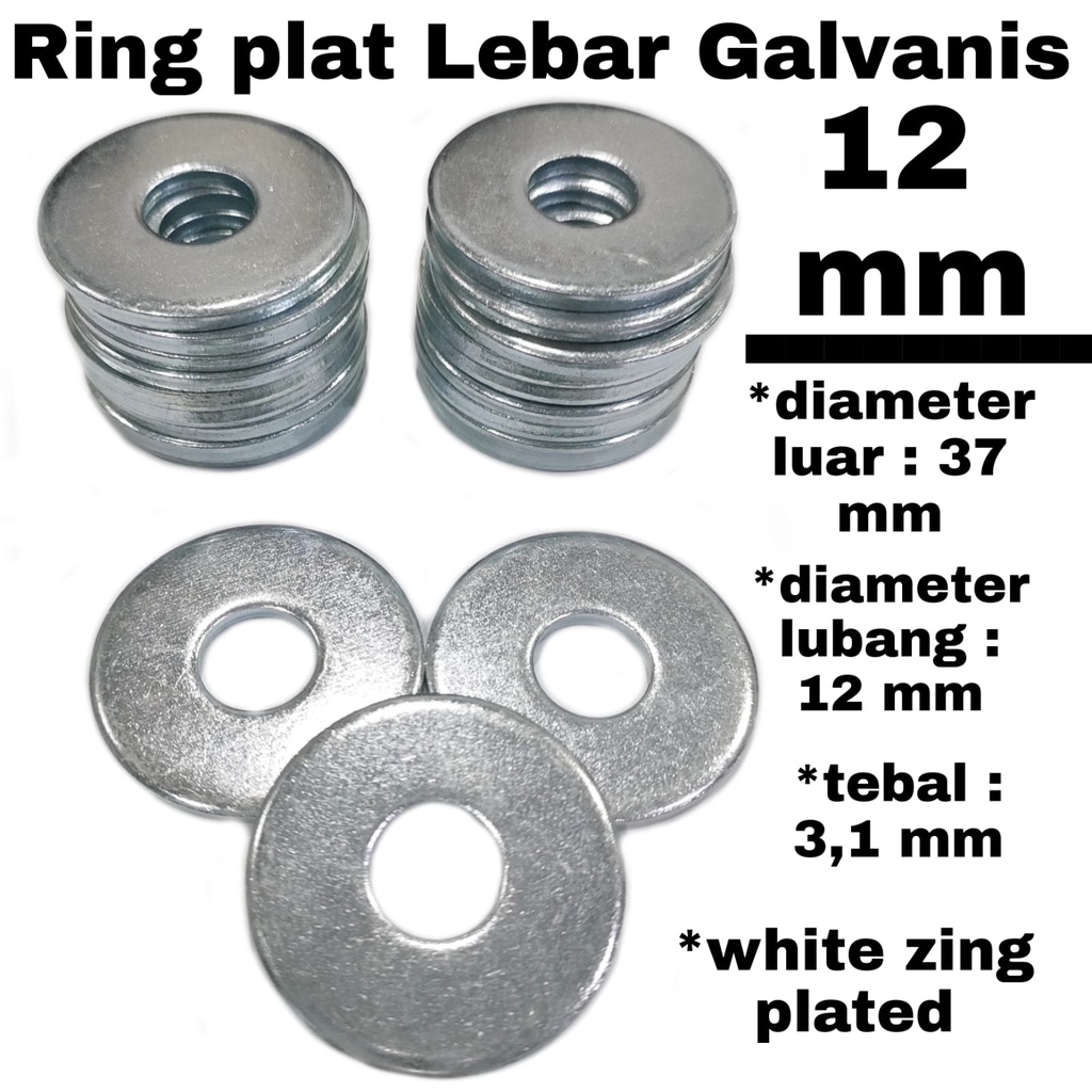 Ring plat 12 mm Lebar &amp; Tebal Galvanish