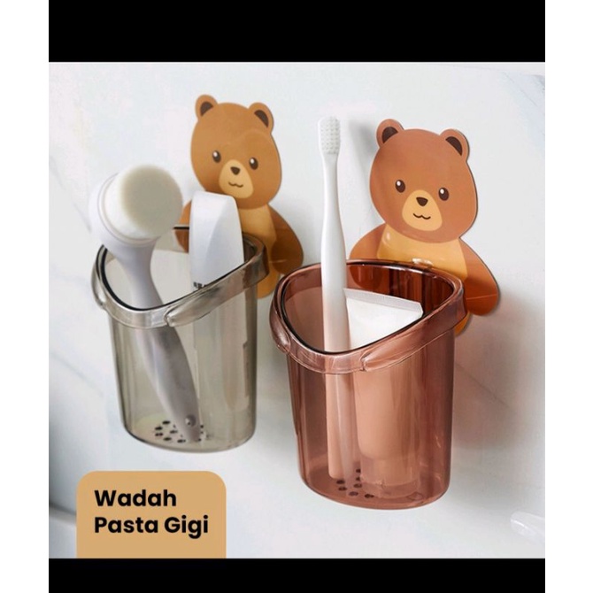 rak sikat gigi / wadah odol sikat anak / tempat peralatan mandi anak