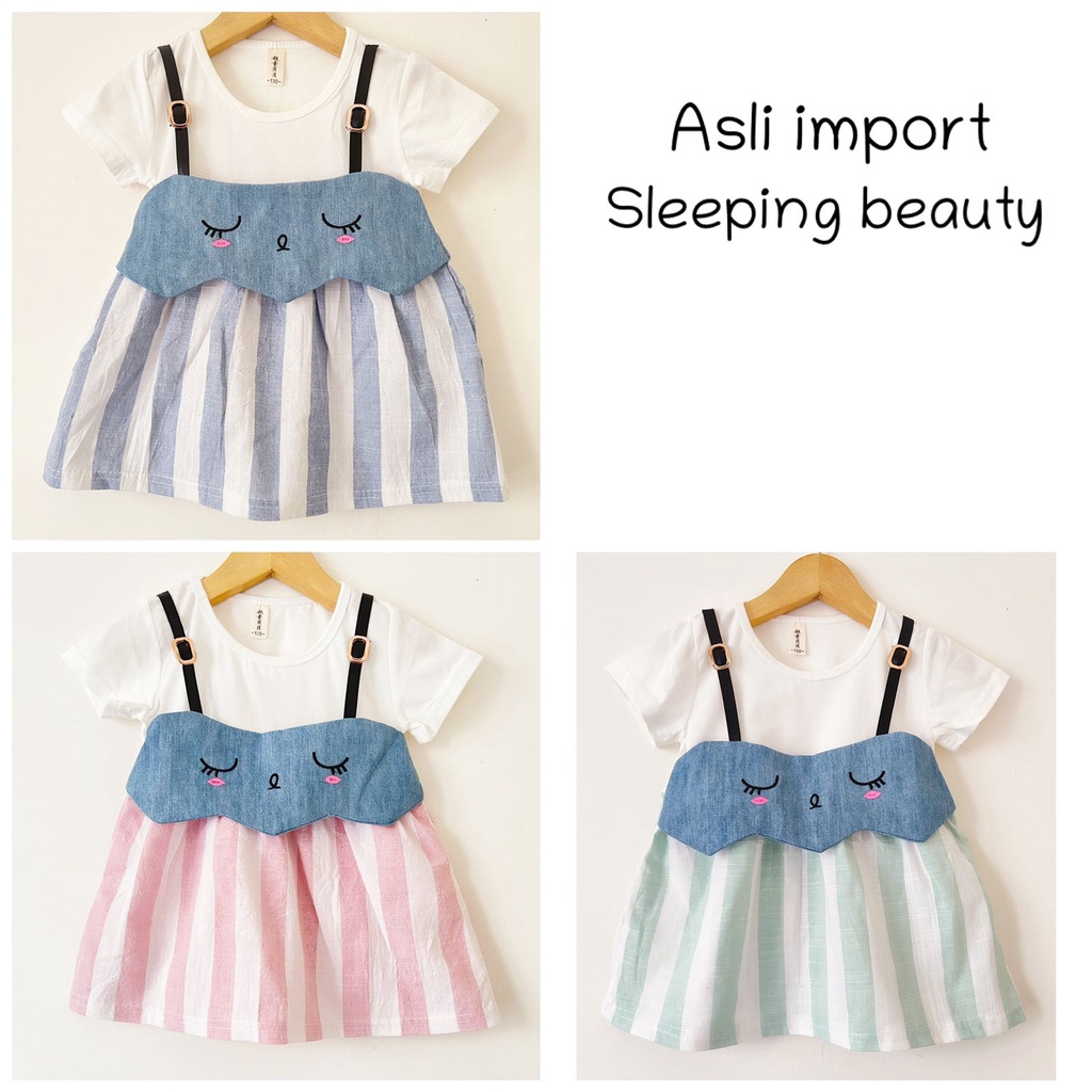 ASLI IMPORT dress import babeebabyshop setelan anak perempuan cewek BUN CARROT / SLEEPING BEAUTY / SIMPLE MEOW SWAN