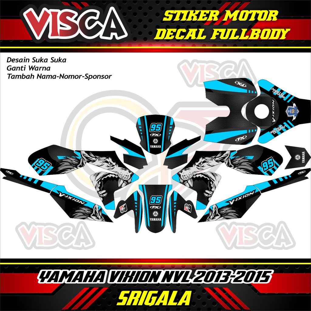 decal YAMAHA VIXION decal YAMAHA VIXION decal YAMAHA VIXION full VIXION NVL SRIGALA BIRU MUDA