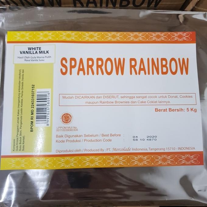 

[COD] Coklat MERCOLADE SPARROW WHITE / VANILLA MILK 5KG RAINBOW PUTIH [COD]