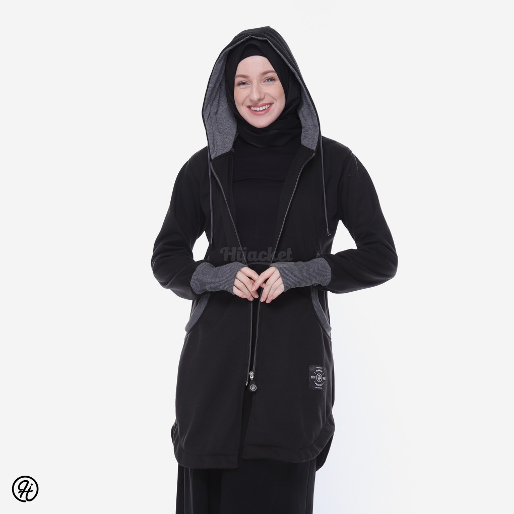 ⭐️BEBAS ONGKIR⭐️ HIJACKET ELEKTRA ORIGINAL JAKET WANITA JAKET MUSLIMAH HIJABER NO.1 DI INDONESIA-BLACK (HITAM)
