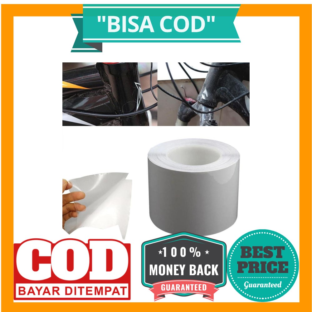 BISA COD DEEMOUNT Sticker Sepeda Bike Frame Protector 1 Meter - RCK-104 - Transparent