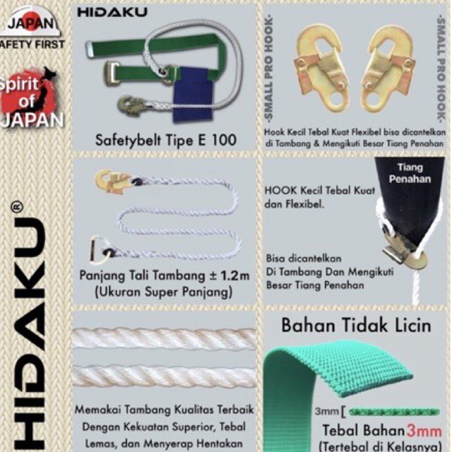 Sabuk Pengaman HIDAKU - Sabuk Pengaman Kerja Proyek - Safety Belt - Harness Belt