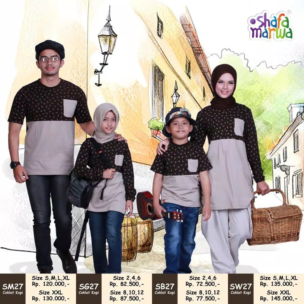 Model Terbaru Baju  Couple  Family Muslim  Kaos  Keluarga  