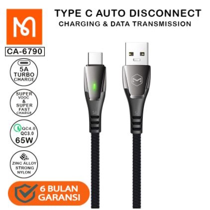 MCDODO CA-6790 KABEL CHARGER USB TYPE C AUTO POWER OFF SUPER CHARGE 5A