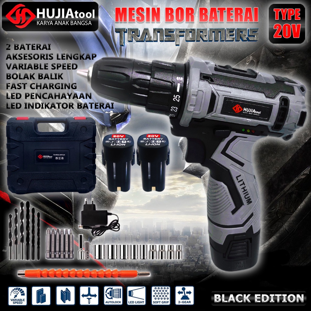 Jual Hujia Mesin Bor Baterai Cordless Drill Vf Mm Obeng Tembok Kayu