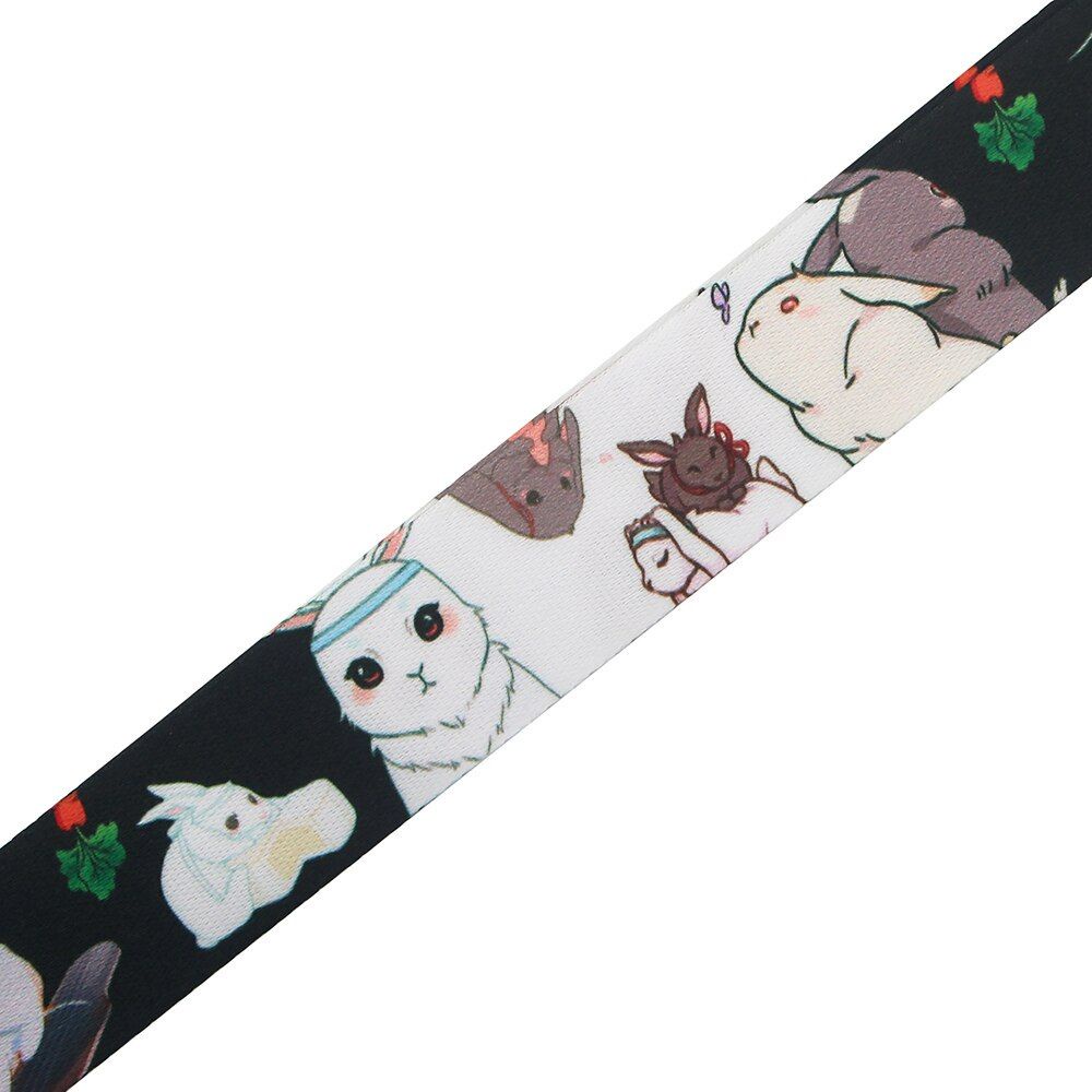 QUINTON Cut Lanyards Rabbit Pattern Mobile Phone Strap Anime Mo Dao Zu Shi Certificate Lanyard Keyring Mobile Phone Lanyard Neckband Webbing Hang Rope Lan Wangji Mobile Phone Hanging Rope