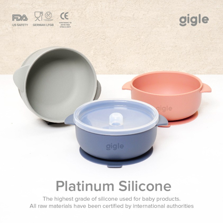 Gigle Baby Silicone Suction Bowl Mangkok Makan Bayi Silikon Anti Slip
