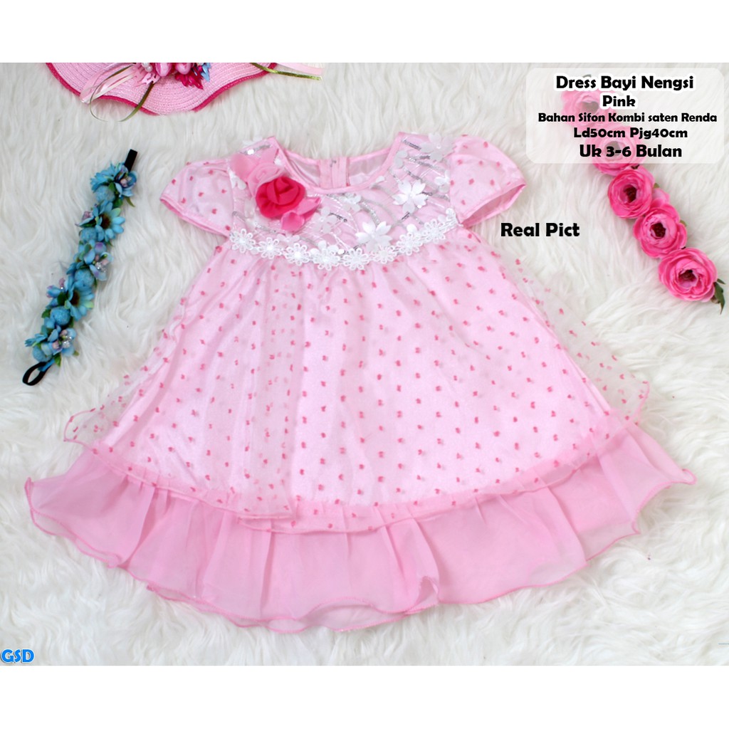 Dress Bayi Nengsi/Dress Princess/ Dress Cantik Murah/ Baju Import Anak/ Pakaian Anak Polkadot