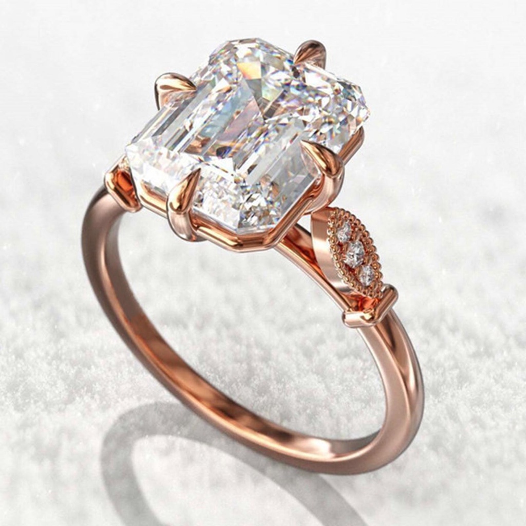 Hu Hu Hu Hu Hu Alat Bantu Pasang Kacamata♡ Cincin Jari Warna Rose Gold Hias Kristal Imitasi Gaya Klasik Untuk Wanita