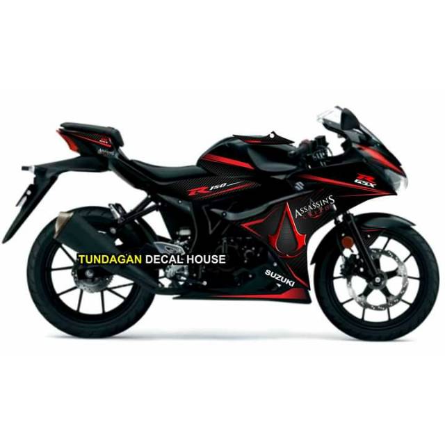 Decal Striping Sticker Suzuki GSX R150 Hitam (Red Strip Assassins)