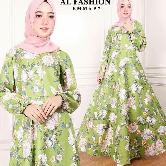 BAJU GAMIS MUSLIM KATUN EMMA HIJAU / DRESS MUSLIM / GAMIS PESTA