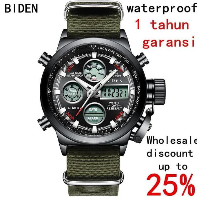 Jam Tangan Biden Pria Army Led Digital - Hijau Tua