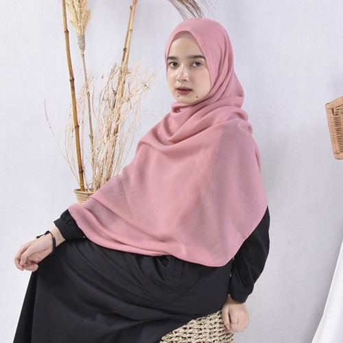 Pashmina Bella Bahan Pollycotton Premium Grade A Pasmina Pasminah Fasmina Murah-Dusty Pink