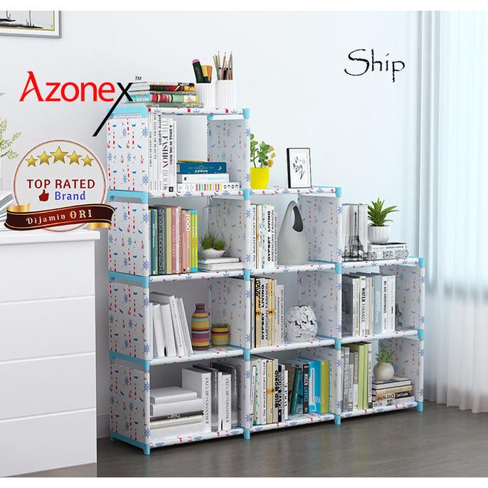 RAK BUKU SERBAGUNA LEMARI BUKU TEMPAT PENYIMPANAN PORTABEL RAK L SHAPE - SHIP