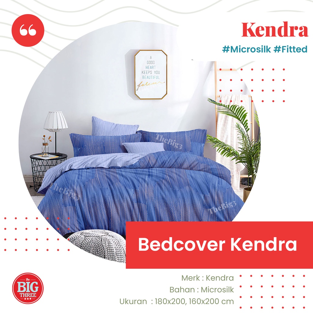 KENDRA Bedcover + Sprei 180x200 / 160x200 motif Arisan Amaris Busan Coffee Love Casablanca Love In Paris Terra Viggo Gangnam London Little Mushroom Amaris Provence  Iris  Little Star  Honeycomb - King 180 BC