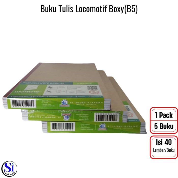 

Dijual Buku Tulis Locomotif Premium B5 40 Lembar Isi 5 Pcs Bergaransi