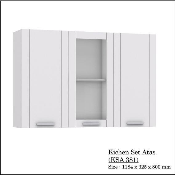 kitchen set lemari dapur atas 3 pintu putih minimalis bandung