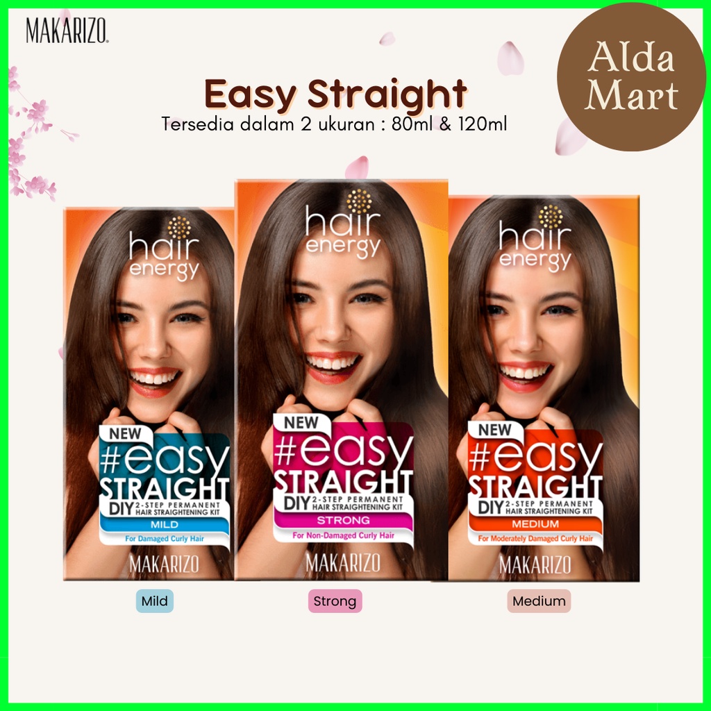 MAKARIZO Easy Straight DIY Kit Pelurus Rambut Mild Medium Strong Original BPOM