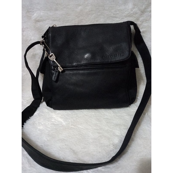 tas fossil fiftyfour sling bag black preloved