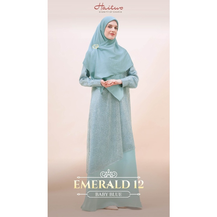 Haitwo Gamis EMERALD 12 Bahan Circle Marbela Dress Kondangan Elegant st Hijab By Haitwo bisa COD