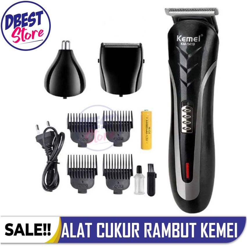 BISA COD - 0NEW IMPORT ORIGINAL KEMEI KM-1419 - ALAT MESIN CUKUR RAMBUT JENGGOT KUMIS DAN BULU HIDUNG