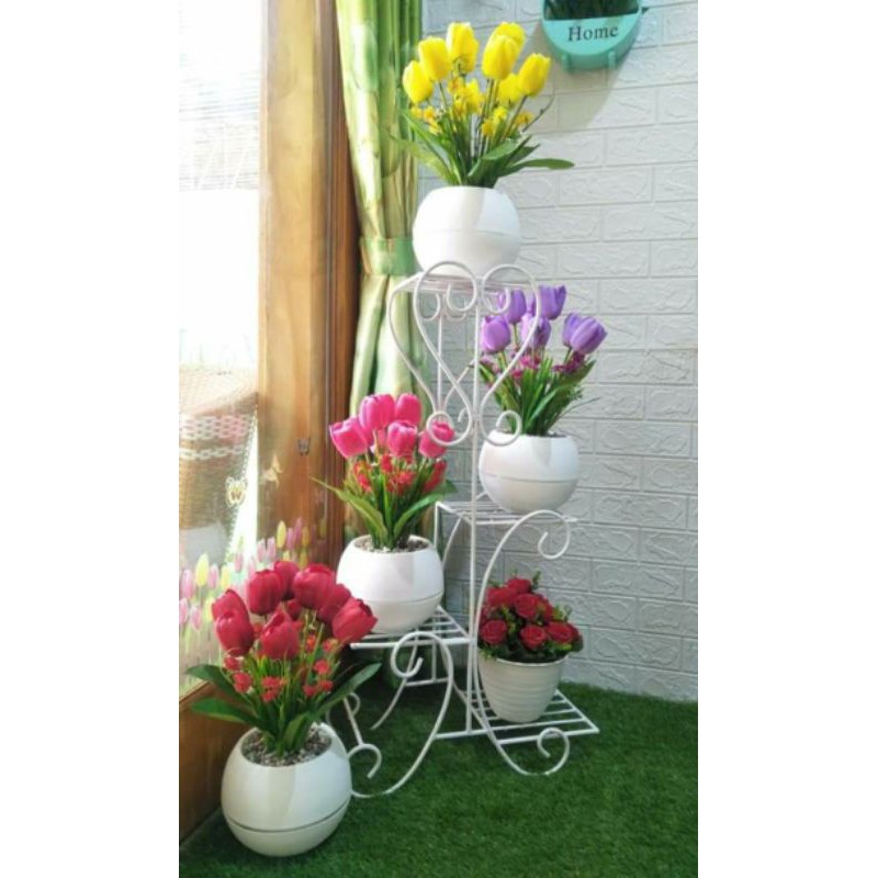 rak pot bunga love rak pot besi rak pot bunga 4 susun