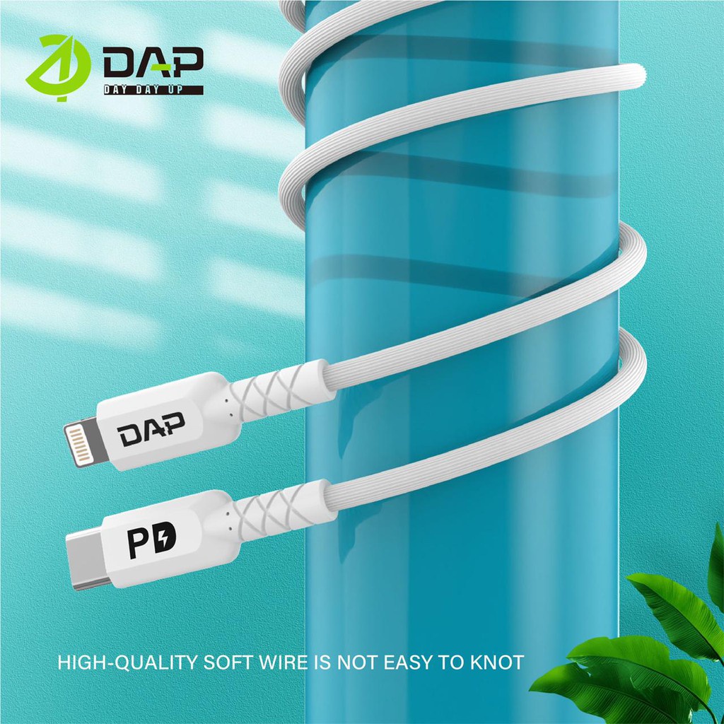 Kabel Data DAP D-CL120 TYPE-C To LIGHTNING Kabel Charger DAP D-CL120 TYPE C Ke IPH Kabel Casan DAP D-CL120 TIPE C Ke LIGHTNING