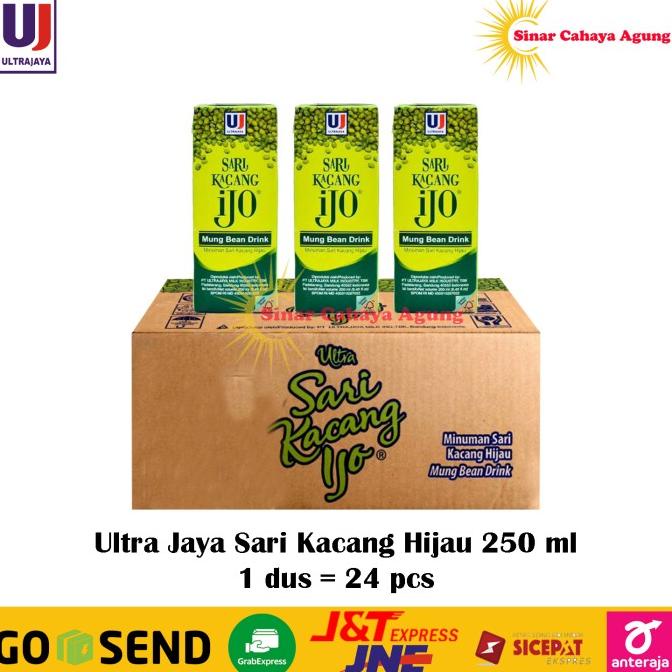 

BAYAR COD (1 dus = 24 pcs) Ultra Jaya Sari Kacang Hijau Ijo 250 ml